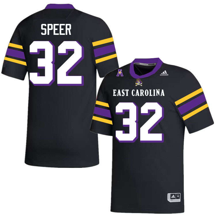#32 Durante Speer East Carolina Pirates College Football Jersey Stitched-Black